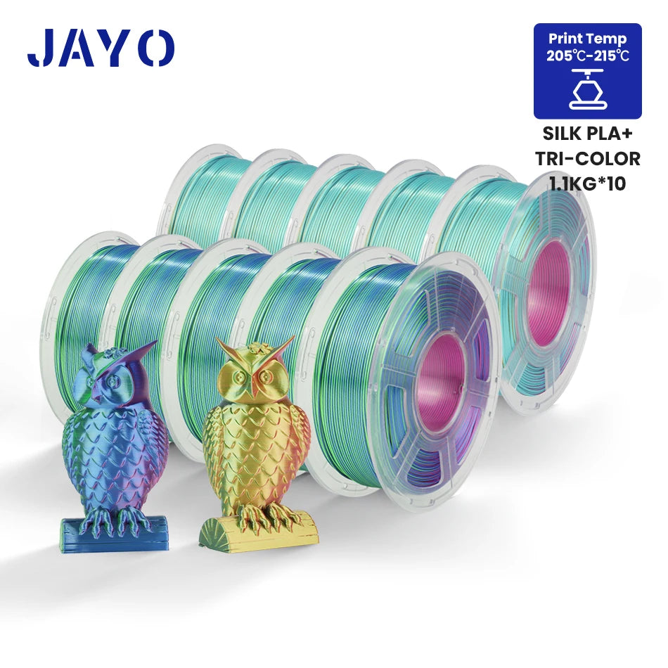 10Rolls SILK PLA+ 3D Filament, 1.75mm SILK PLA, Rainbow Filament for FDM 3D Printer, SILK Dual & Triple 3D Printing Materials