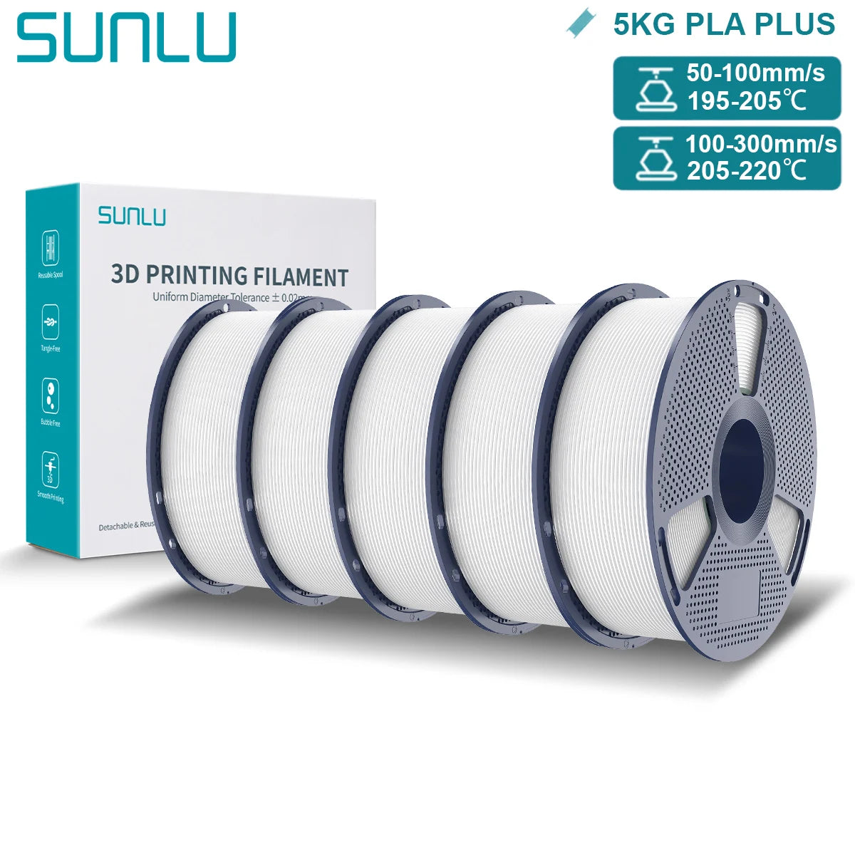 Pla Plus 3D Filament 1.75mm Good Toughness Multicolor Neatly Wound PLA+ Filaments for FDM 3D Printing Materials 5KG