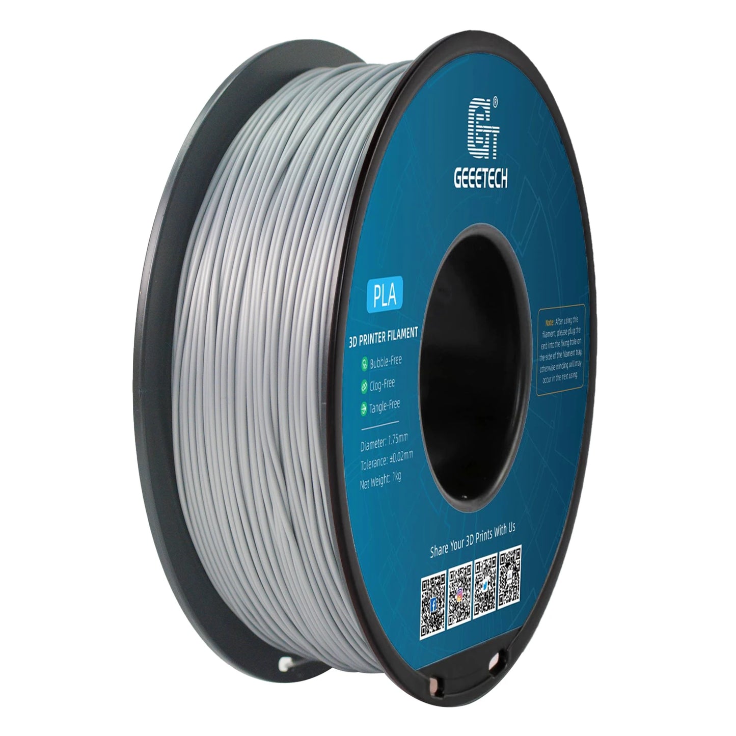 Standard PLA Filament 1kg 1.75mm 3D Printer Plastic Material, Accuracy 0.03mm, Fit Most FDM Printer