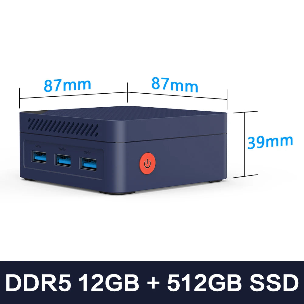Pro Mini PC Intel Twin Lake N150 Processor LPDDR5 12GB RAM 512GB ROM Windows 11 Pro WiFi 5 BT5.2 Desktop Computer
