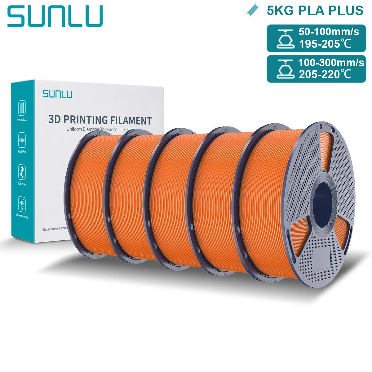Pla Plus 3D Filament 1.75mm Good Toughness Multicolor Neatly Wound PLA+ Filaments for FDM 3D Printing Materials 5KG