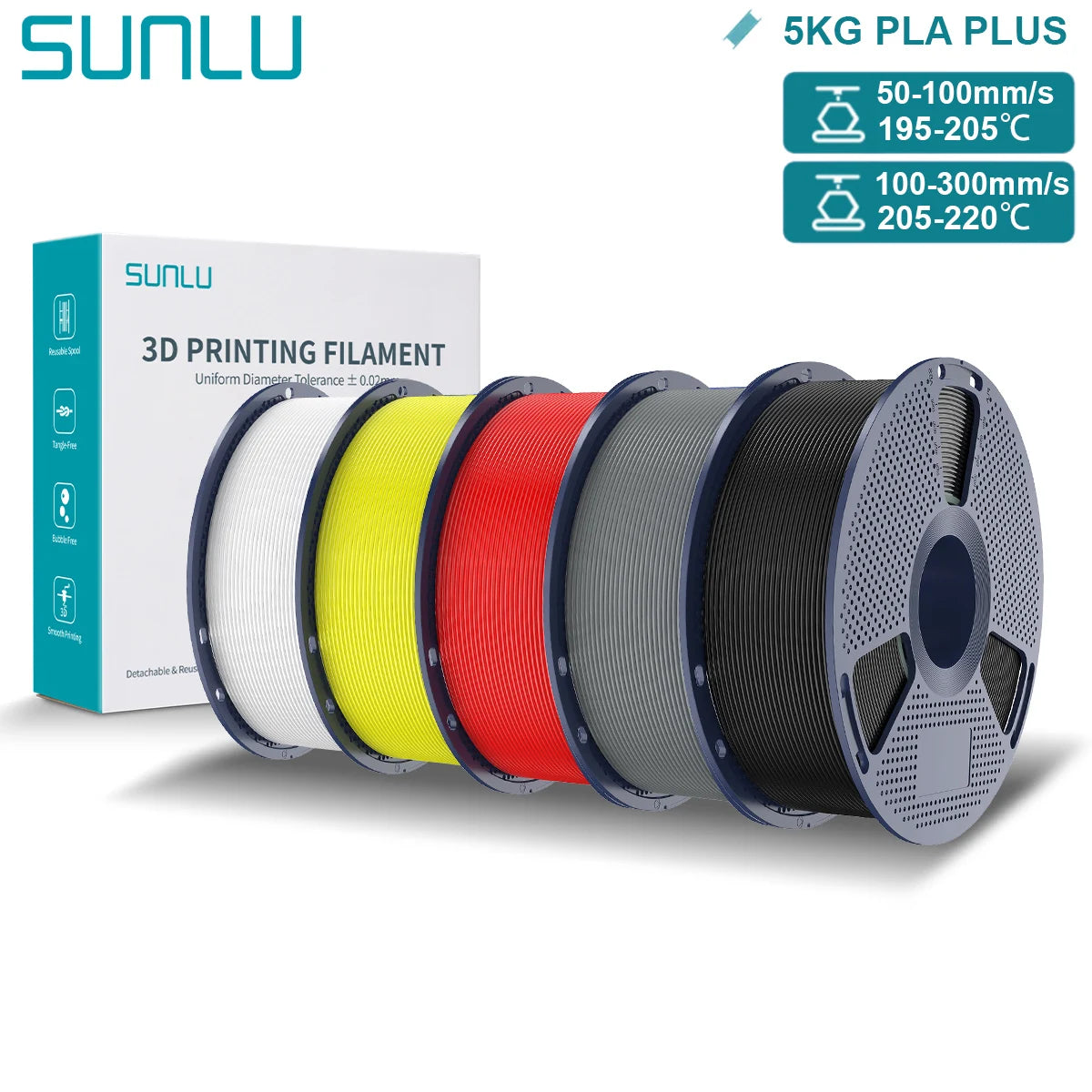Pla Plus 3D Filament 1.75mm Good Toughness Multicolor Neatly Wound PLA+ Filaments for FDM 3D Printing Materials 5KG