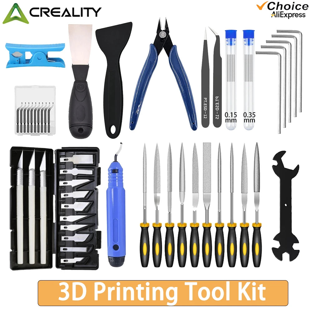 3D Printer Tool Kit, Nozzle Cleaner, Scraper, Tweezers, File & Engraving Tools for Maintenance