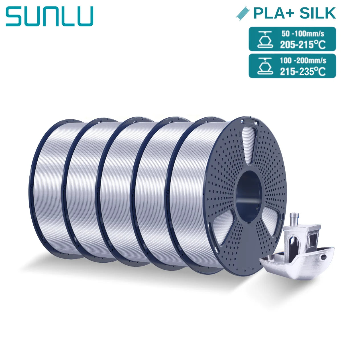 5KG Pla Plus Silk 3D Filament, 1.75mm Shiny Silk Texture High Toughness, 3D Printing Filaments for 3D Printer, Fast Shipping