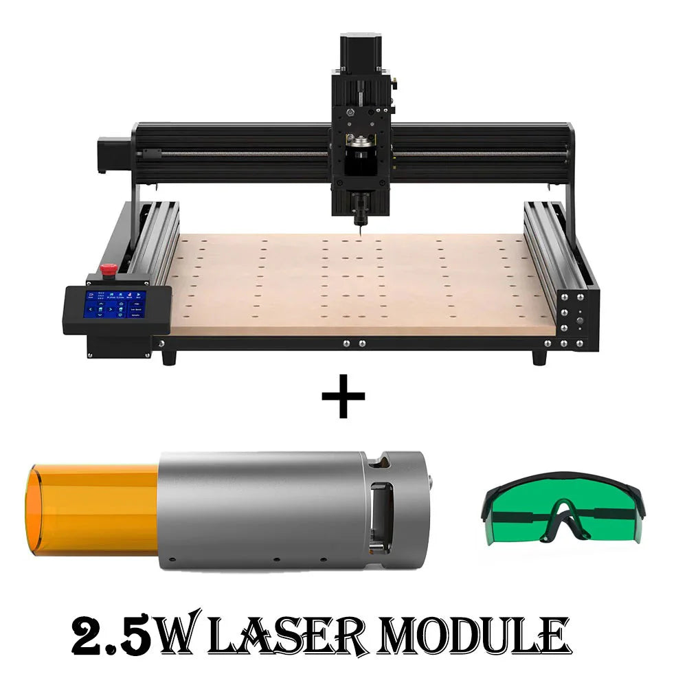 TTC450 CNC Engraving Machine 80W CNC Module PCB Wood Milling Cutting Machine Laser Carving Cutter GRBL Control ER11