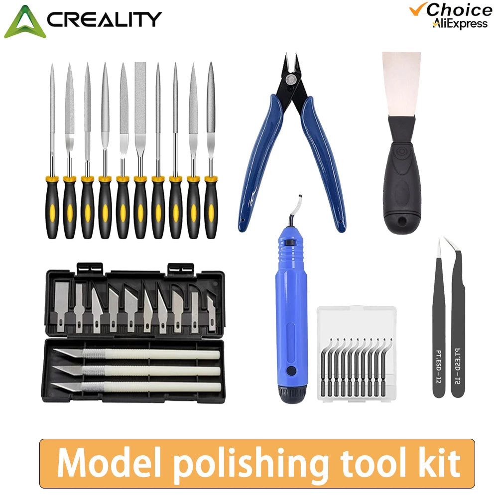3D Printer Tool Kit, Nozzle Cleaner, Scraper, Tweezers, File & Engraving Tools for Maintenance
