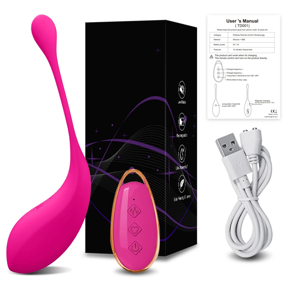 Clit Dildo Vibrator Female Wireless Remote Control, Vibrating Egg G Spot Clitoris Stimulator, USB Charging Sex Toy for Women Shop