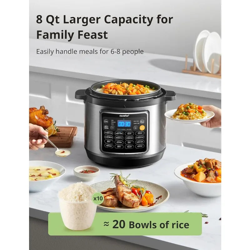 COMFEE' 16 in 1 Electric Pressure Cooker Olla de Presion Non-Stick Pot Yogurt Maker Rice Slow Saute Steamer