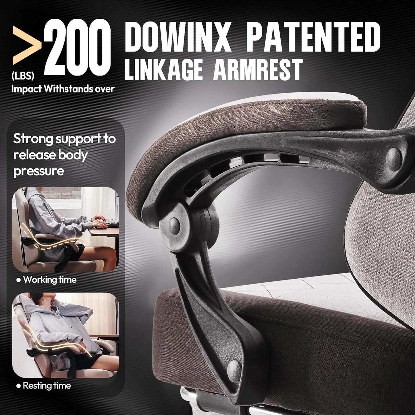 Gaming Chair Fabric with Pocket Spring Cushion, High Back Ergonomic Computer Chair with Footrest for Adults