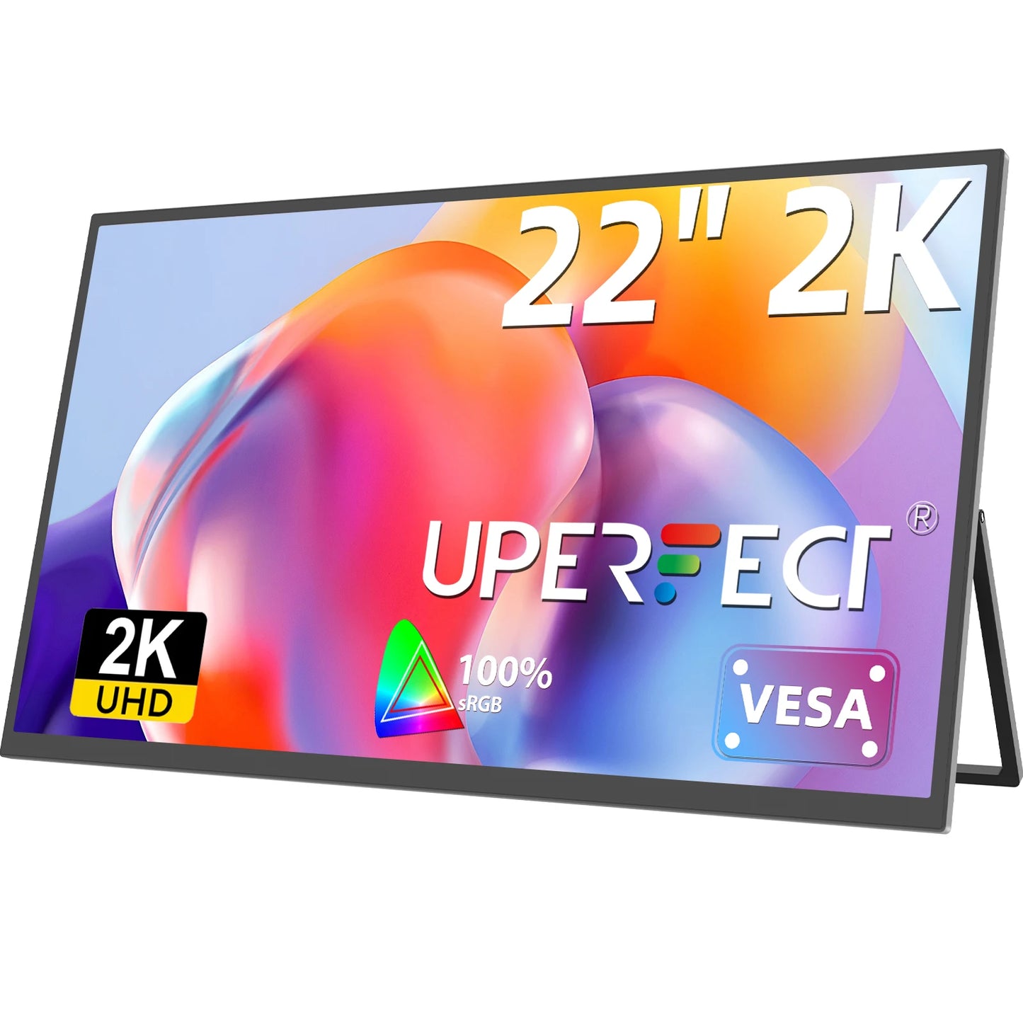 22”2560*1440 Portable Gaming Monitor 16:9 Laptop Extend Travel Computer Screen Mini PC Eye Care LED Display With VESA