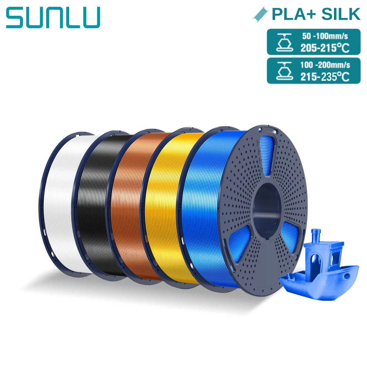 5KG Pla Plus Silk 3D Filament, 1.75mm Shiny Silk Texture High Toughness, 3D Printing Filaments for 3D Printer, Fast Shipping