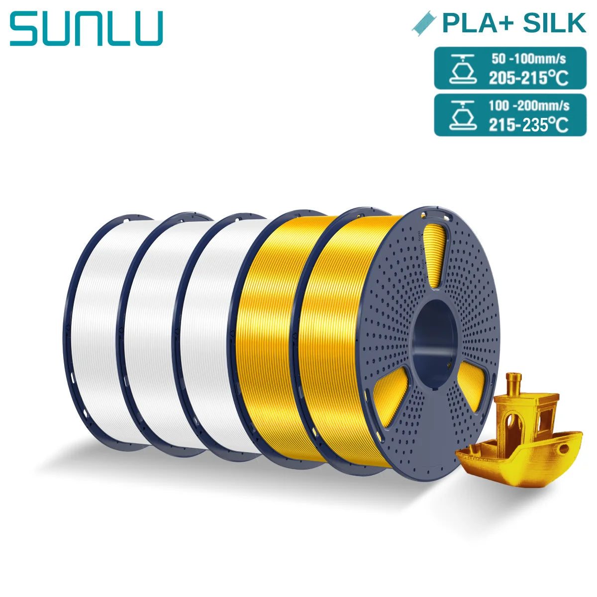 5KG Pla Plus Silk 3D Filament, 1.75mm Shiny Silk Texture High Toughness, 3D Printing Filaments for 3D Printer, Fast Shipping