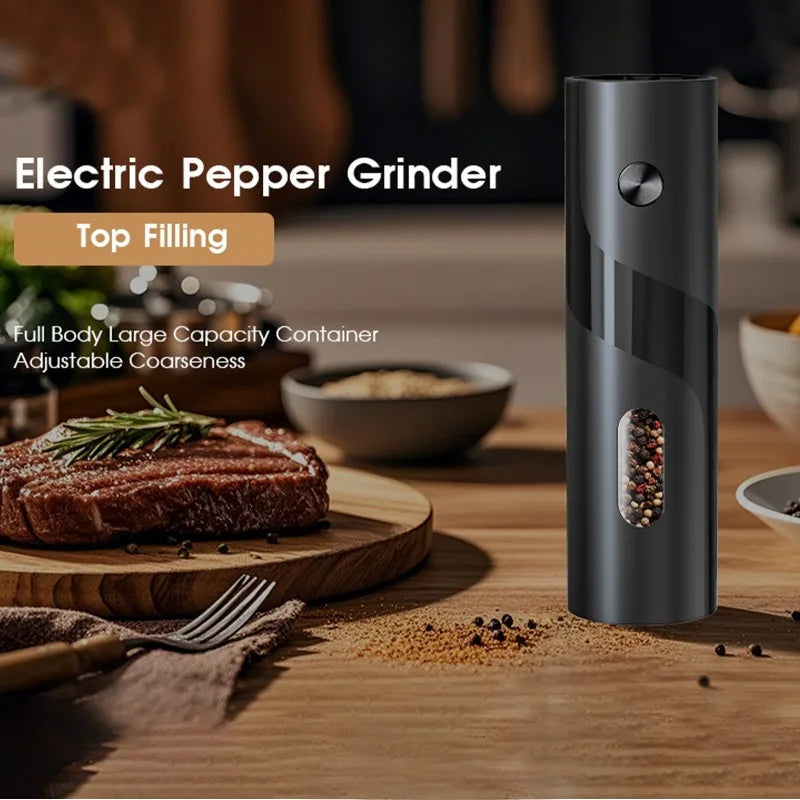 Electric Pepper Grinders, Essential for Grinding Sea Salt and ,Adjustable Grind Settings, Featuring A Stylish Design