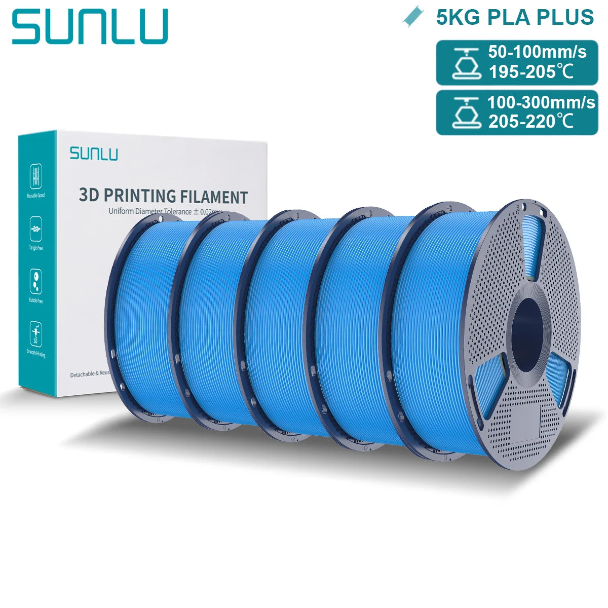 Pla Plus 3D Filament 1.75mm Good Toughness Multicolor Neatly Wound PLA+ Filaments for FDM 3D Printing Materials 5KG