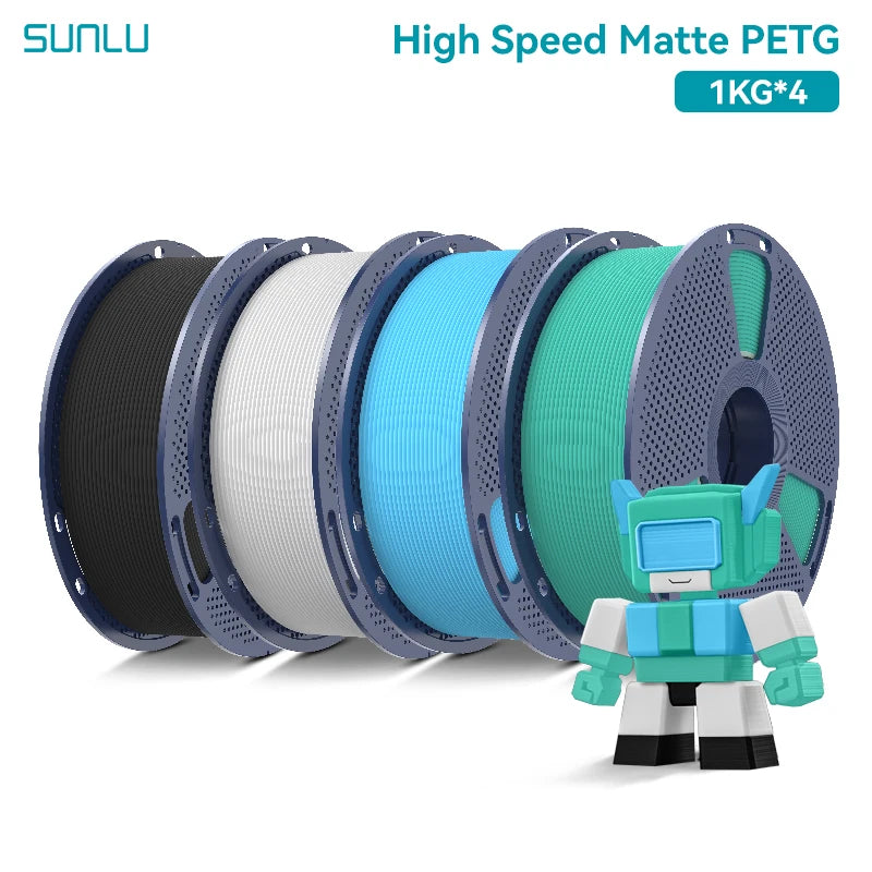 High Speed Matte PETG 3D Printer Filament 4KG 1KG/Roll 175MM Tolerances +/-0.02MM Filament 600mm/s Printing EU / US /RU