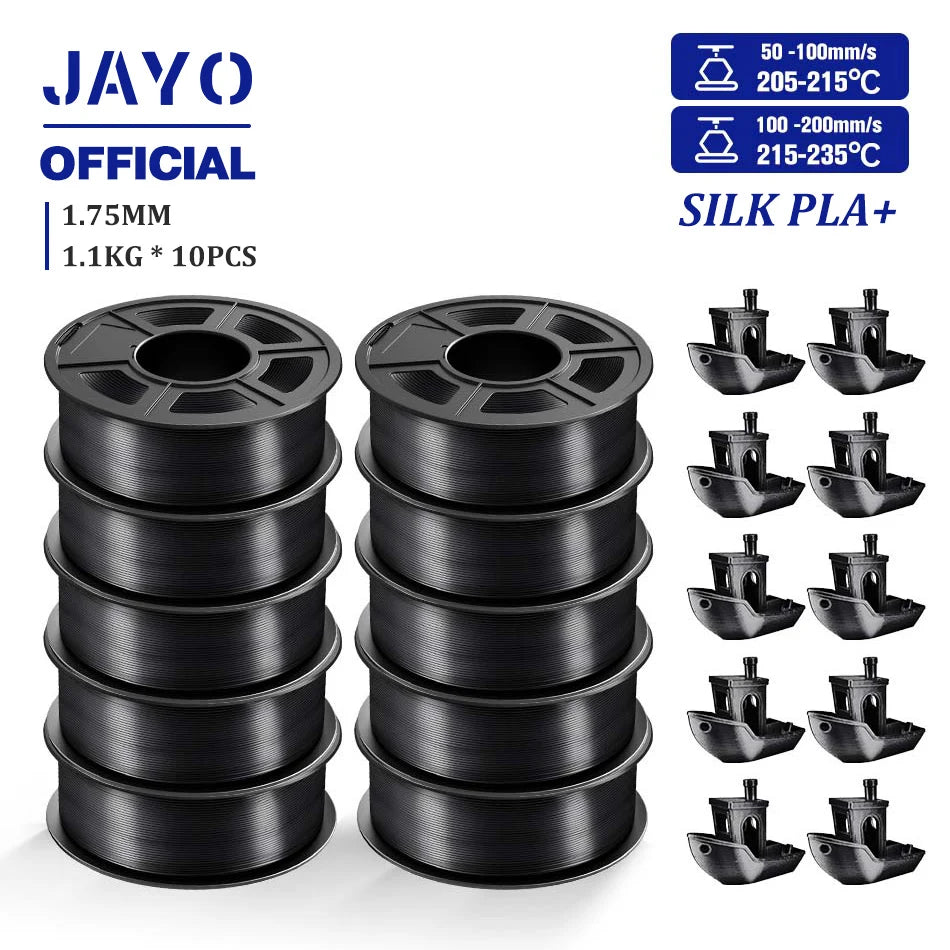 10Rolls SILK PLA+ 3D Filament, 1.75mm SILK PLA, Rainbow Filament for FDM 3D Printer, SILK Dual & Triple 3D Printing Materials