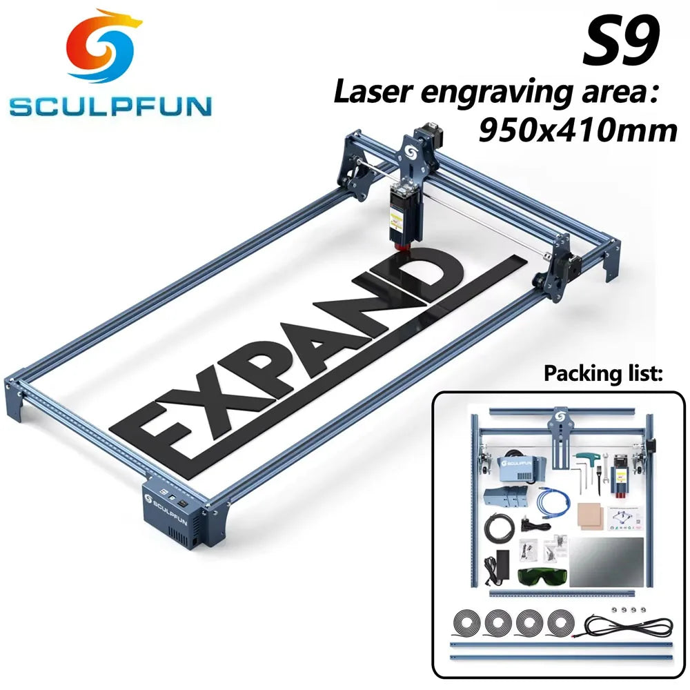 90W Effect S9 aser Engraving Machine Ultra-thin Laser Beam Shaping Technology Acrylic Engraver Cut Machine 410x950mm