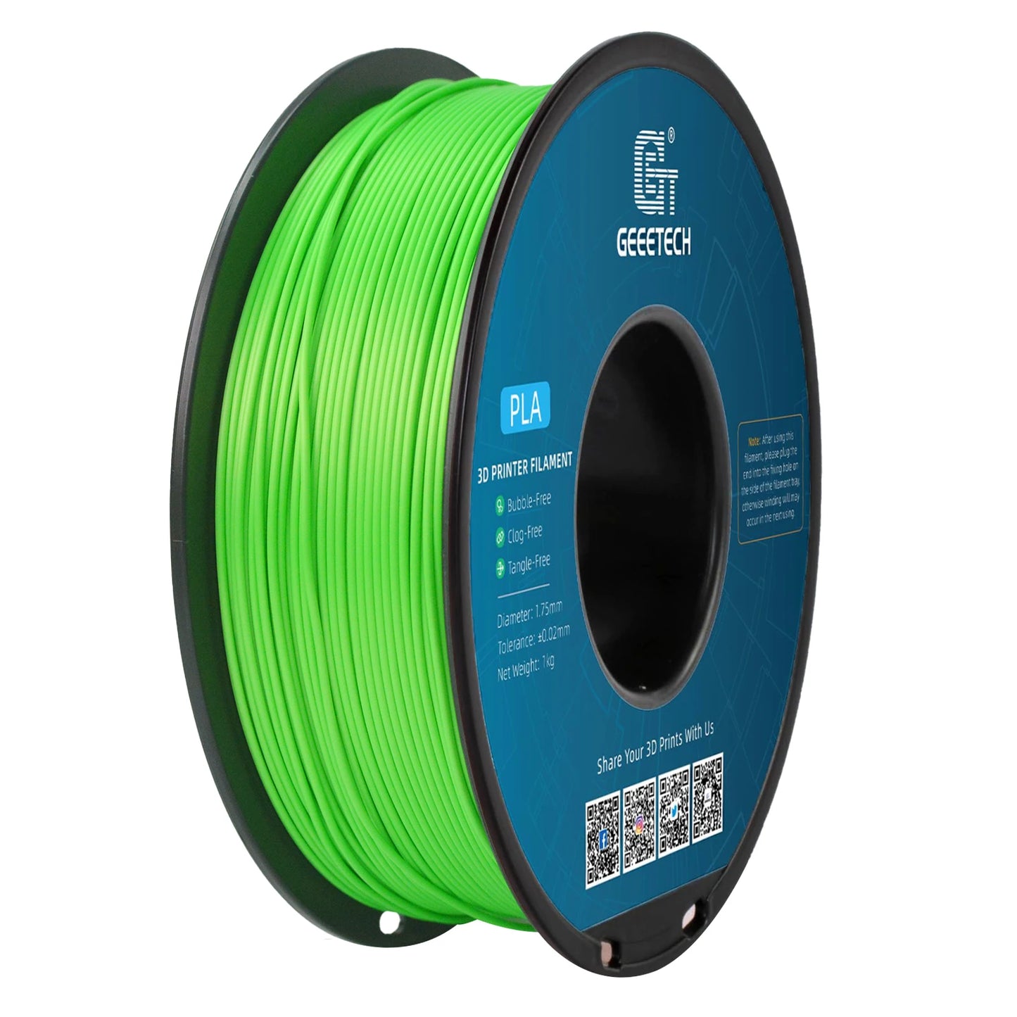 Standard PLA Filament 1kg 1.75mm 3D Printer Plastic Material, Accuracy 0.03mm, Fit Most FDM Printer