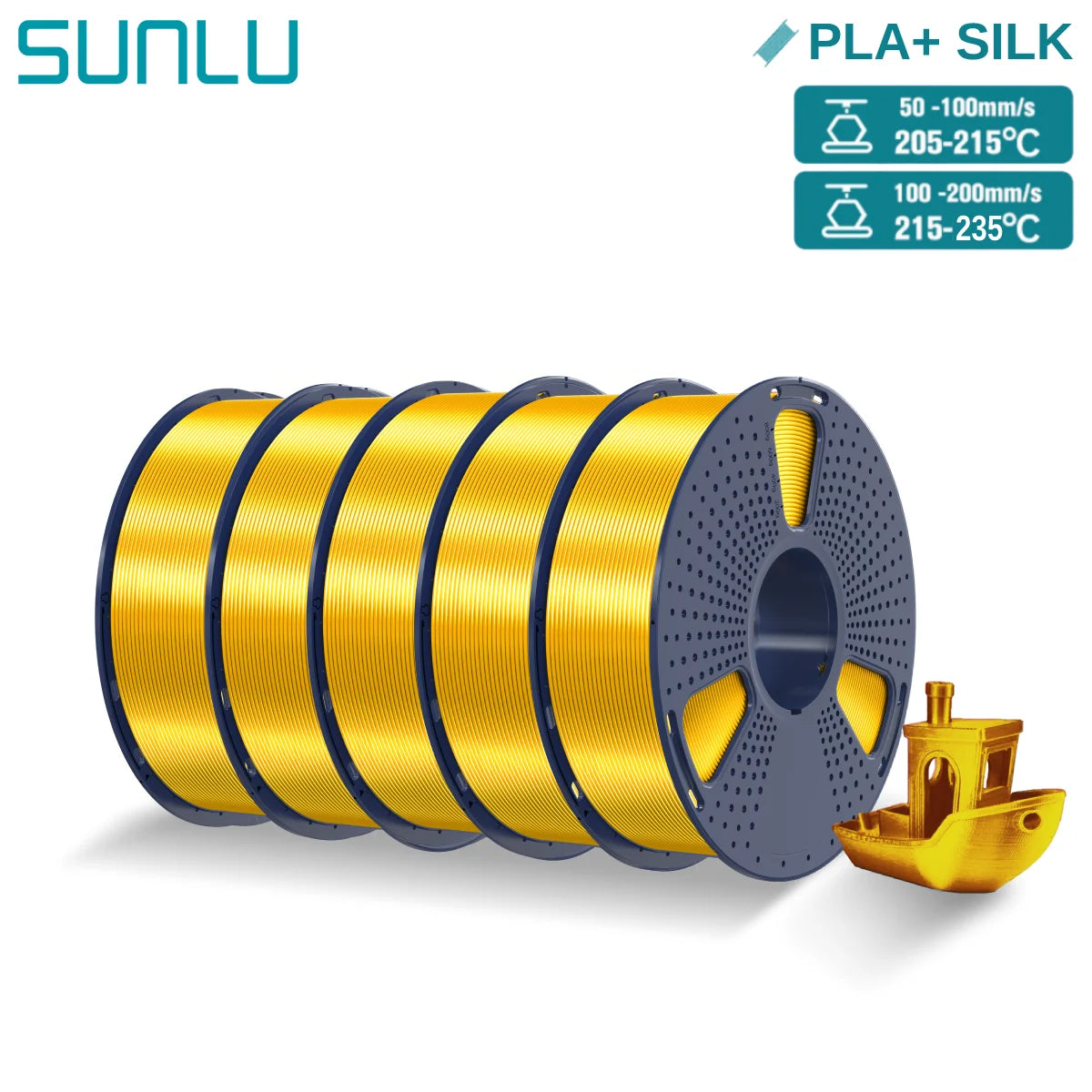 5KG Pla Plus Silk 3D Filament, 1.75mm Shiny Silk Texture High Toughness, 3D Printing Filaments for 3D Printer, Fast Shipping