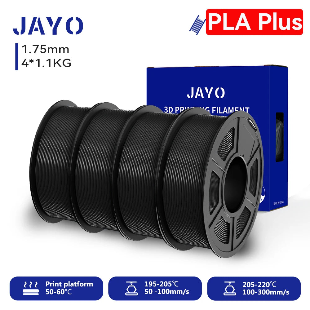 Filament 4 Rolls 1.75MM PLA Plus 3D Printer Filament 1.1KG/roll For FDM Neatly Wound Colorful 3D Printing Material