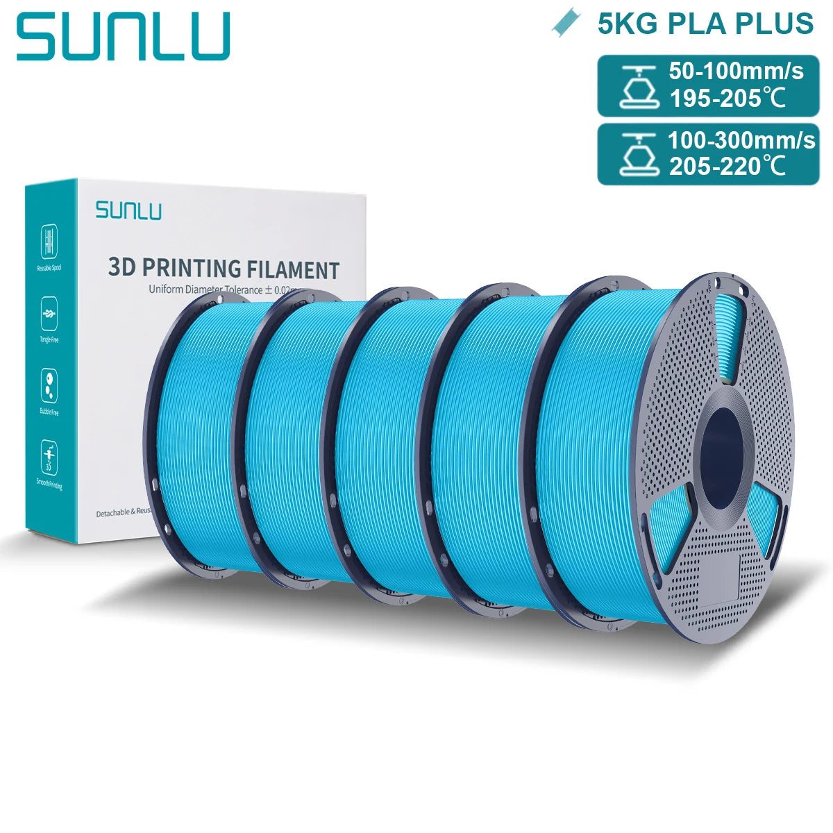 Pla Plus 3D Filament 1.75mm Good Toughness Multicolor Neatly Wound PLA+ Filaments for FDM 3D Printing Materials 5KG
