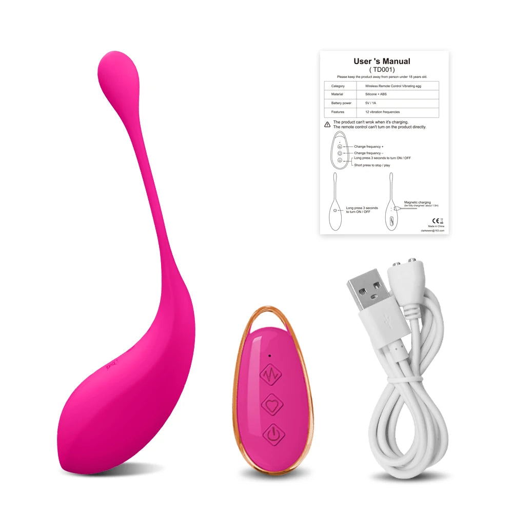 Clit Dildo Vibrator Female Wireless Remote Control, Vibrating Egg G Spot Clitoris Stimulator, USB Charging Sex Toy for Women Shop