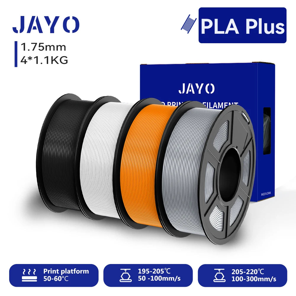 Filament 4 Rolls 1.75MM PLA Plus 3D Printer Filament 1.1KG/roll For FDM Neatly Wound Colorful 3D Printing Material