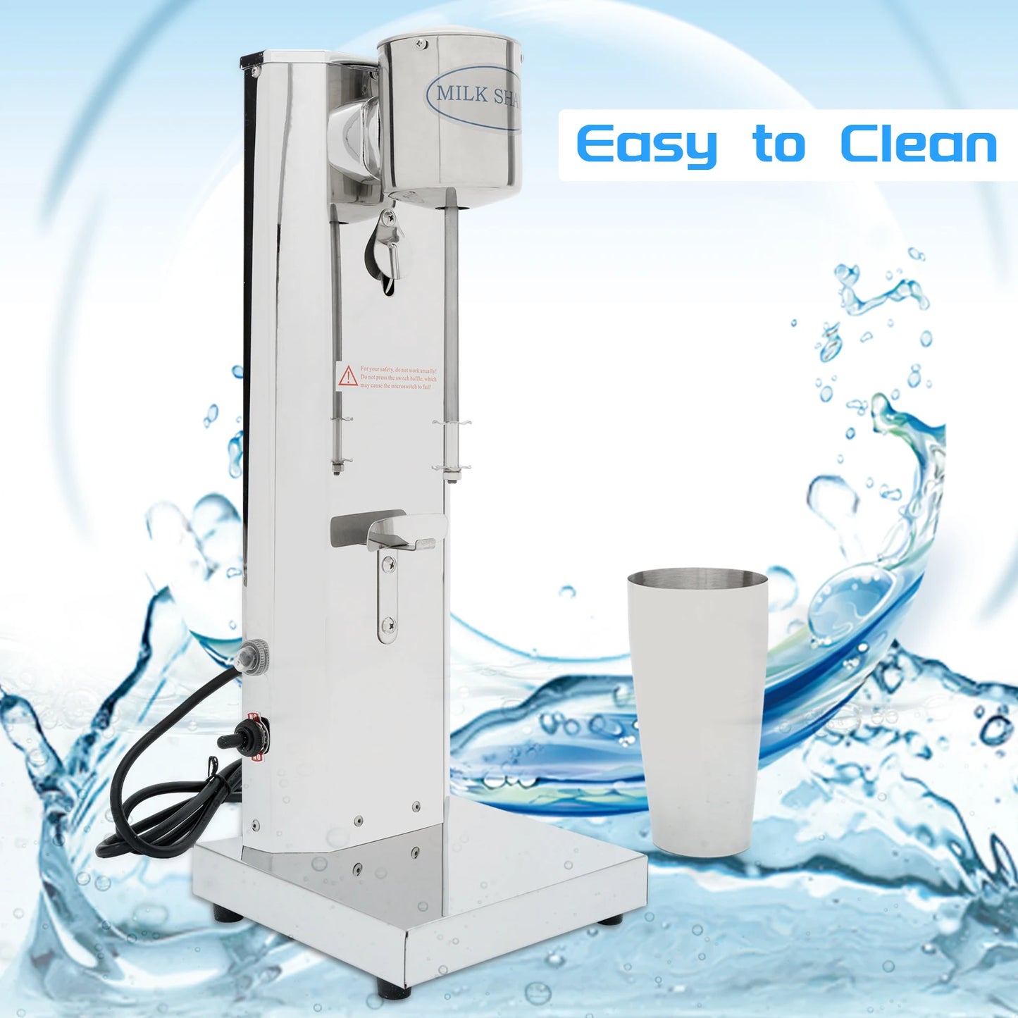650ML Commercial Milk Shake Machine, Stainless Steel, 18000rpm Milk Cream Mixer