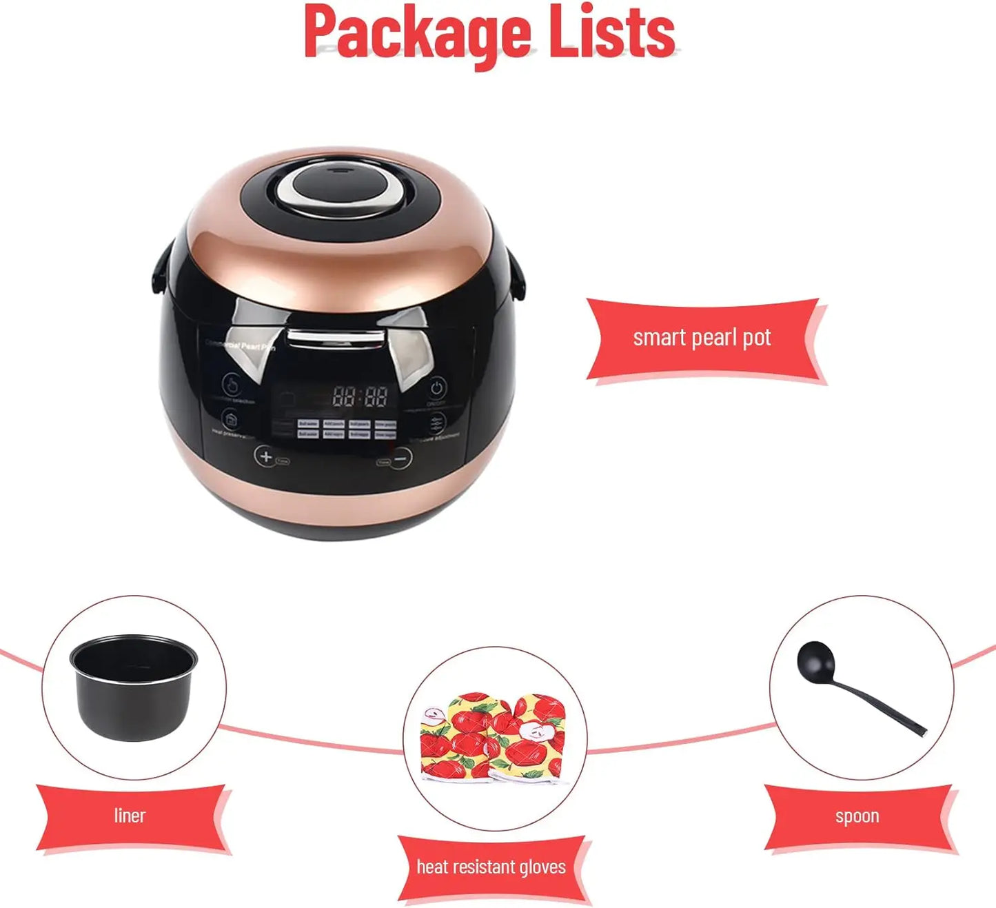 Commercial Fully Automatic Pearl Pot Black Tapioca Cooker Pearl Maker 5L, Touchscreen 110V, for Boba Tea & Bubble Tea & Milk Tea