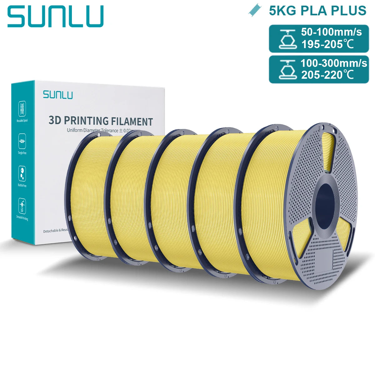Pla Plus 3D Filament 1.75mm Good Toughness Multicolor Neatly Wound PLA+ Filaments for FDM 3D Printing Materials 5KG