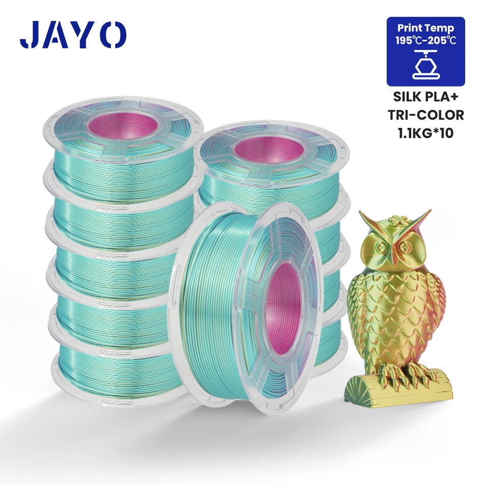 10Rolls SILK PLA+ 3D Filament, 1.75mm SILK PLA, Rainbow Filament for FDM 3D Printer, SILK Dual & Triple 3D Printing Materials