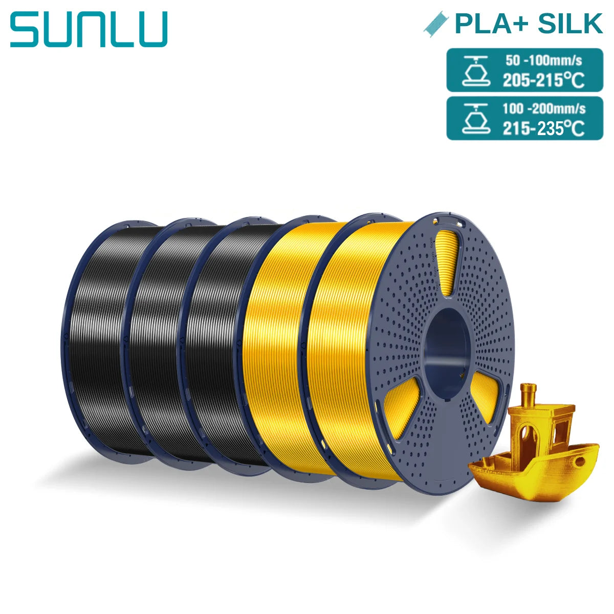5KG Pla Plus Silk 3D Filament, 1.75mm Shiny Silk Texture High Toughness, 3D Printing Filaments for 3D Printer, Fast Shipping