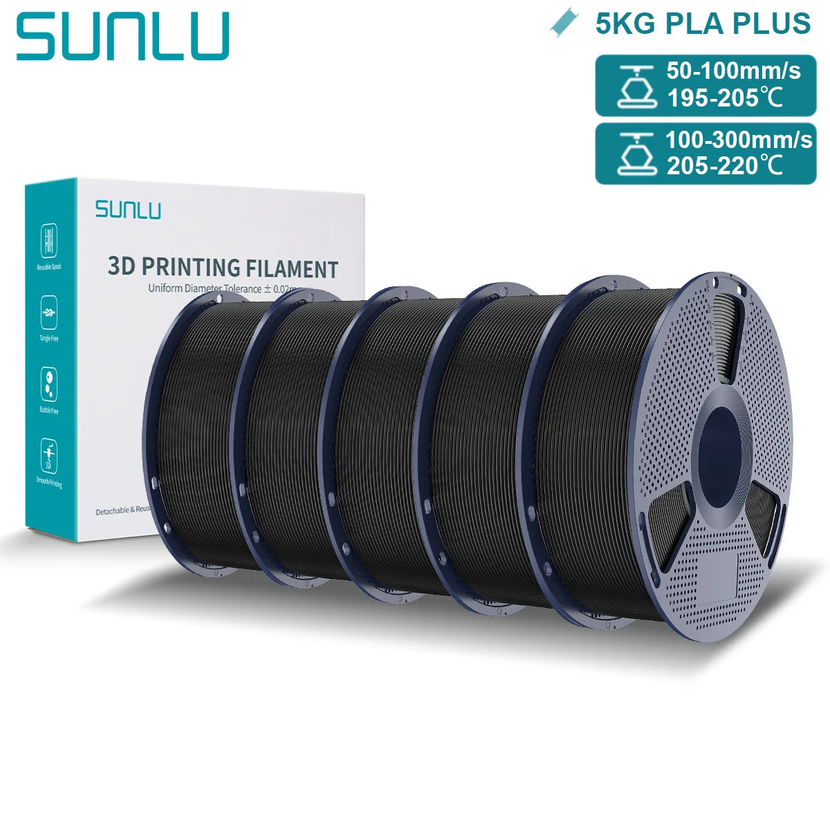 Pla Plus 3D Filament 1.75mm Good Toughness Multicolor Neatly Wound PLA+ Filaments for FDM 3D Printing Materials 5KG