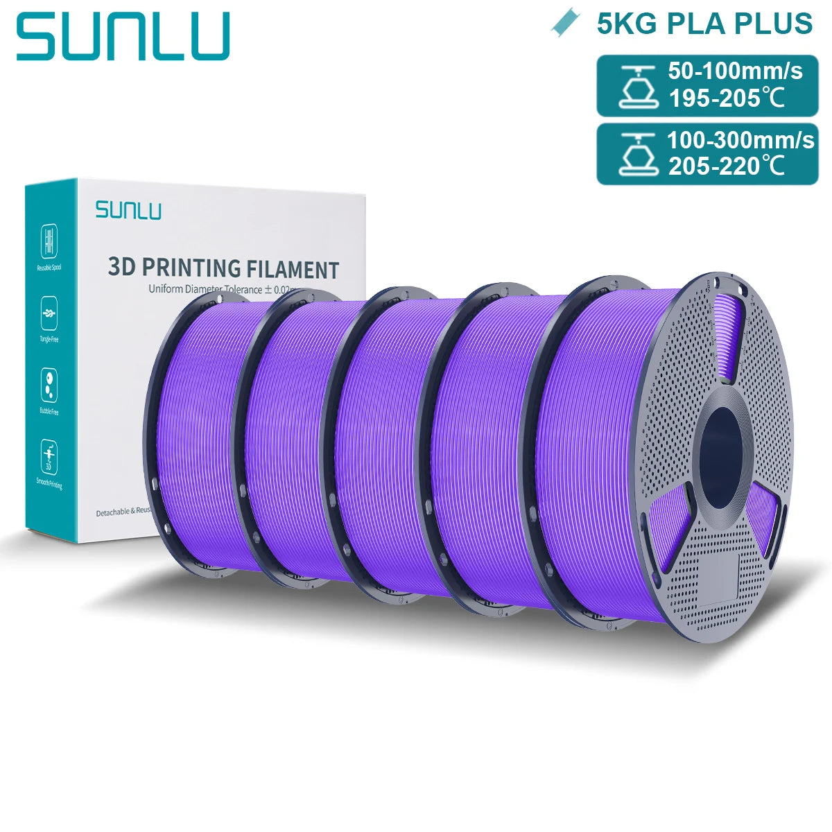Pla Plus 3D Filament 1.75mm Good Toughness Multicolor Neatly Wound PLA+ Filaments for FDM 3D Printing Materials 5KG