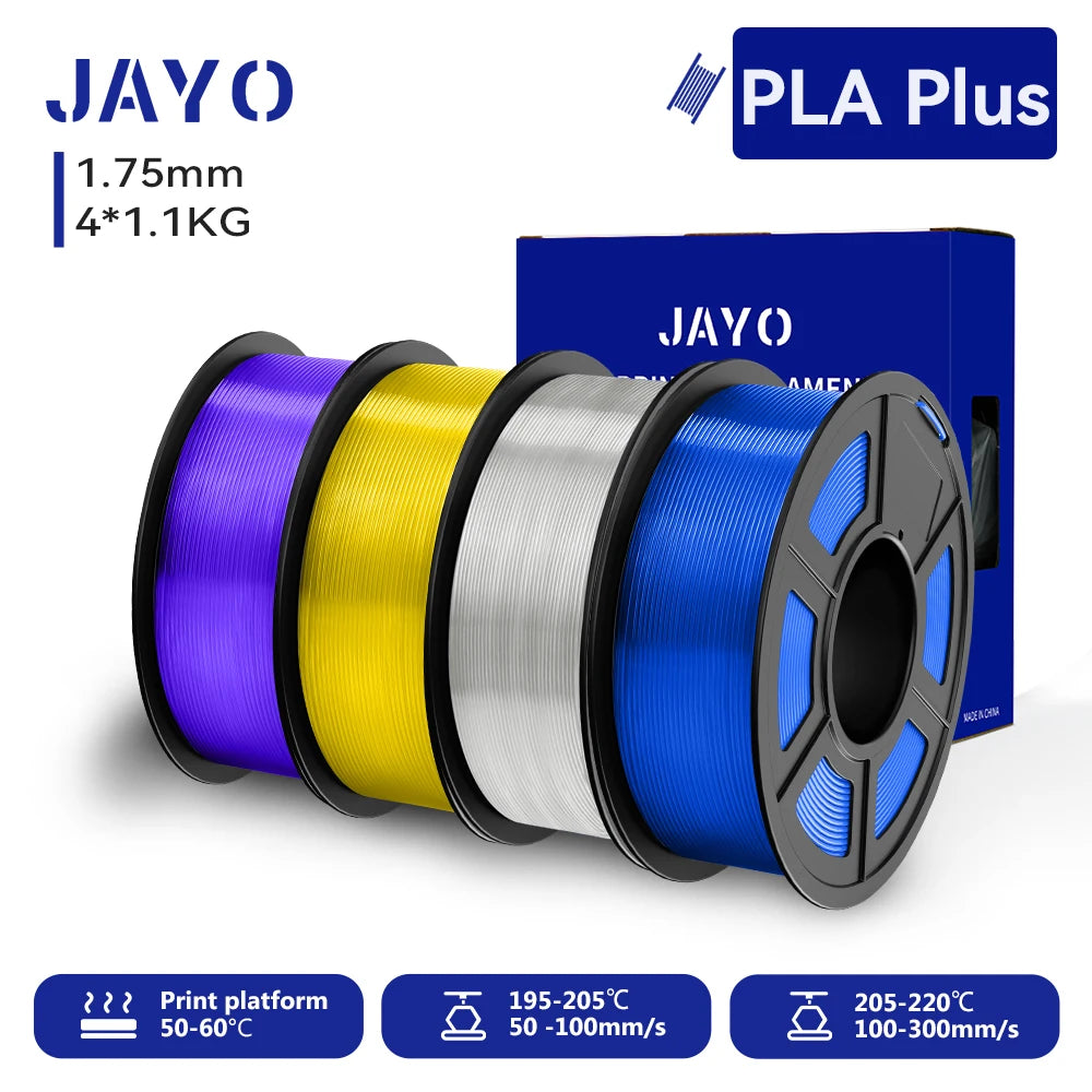 Filament 4 Rolls 1.75MM PLA Plus 3D Printer Filament 1.1KG/roll For FDM Neatly Wound Colorful 3D Printing Material