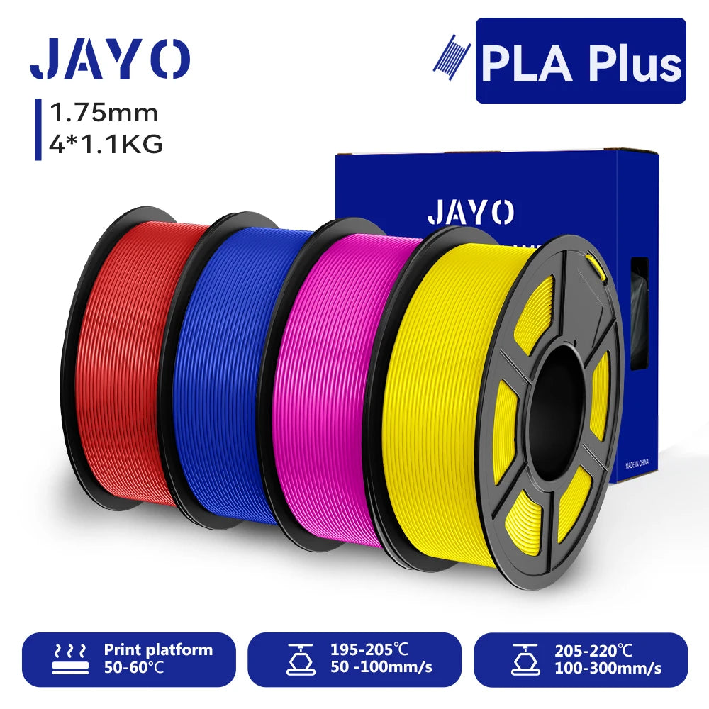 Filament 4 Rolls 1.75MM PLA Plus 3D Printer Filament 1.1KG/roll For FDM Neatly Wound Colorful 3D Printing Material