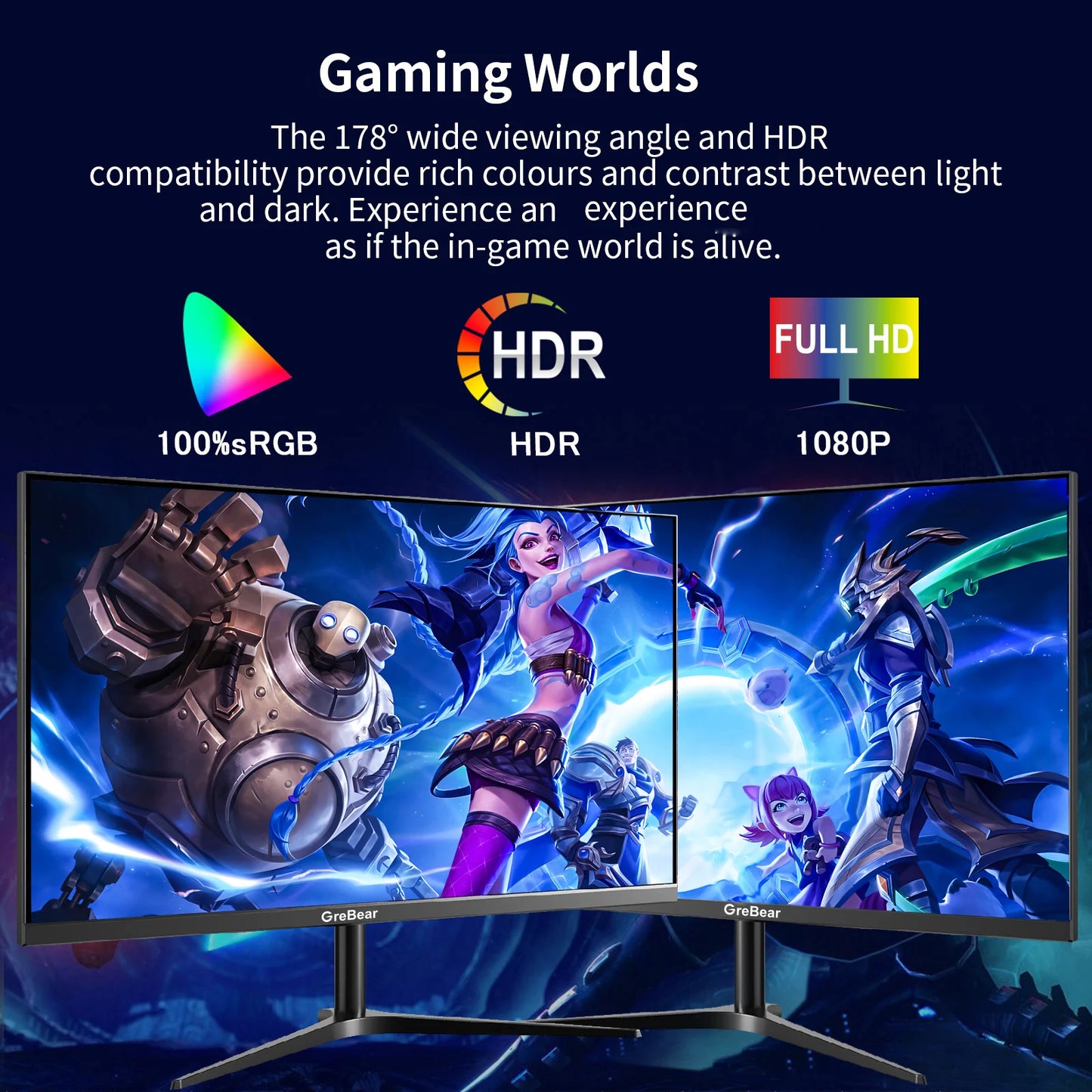 27 inch monitor 165hz,PC Home Office Computer Gaming Monitor FHD1080p,99% SRGB,Built-in Speakers