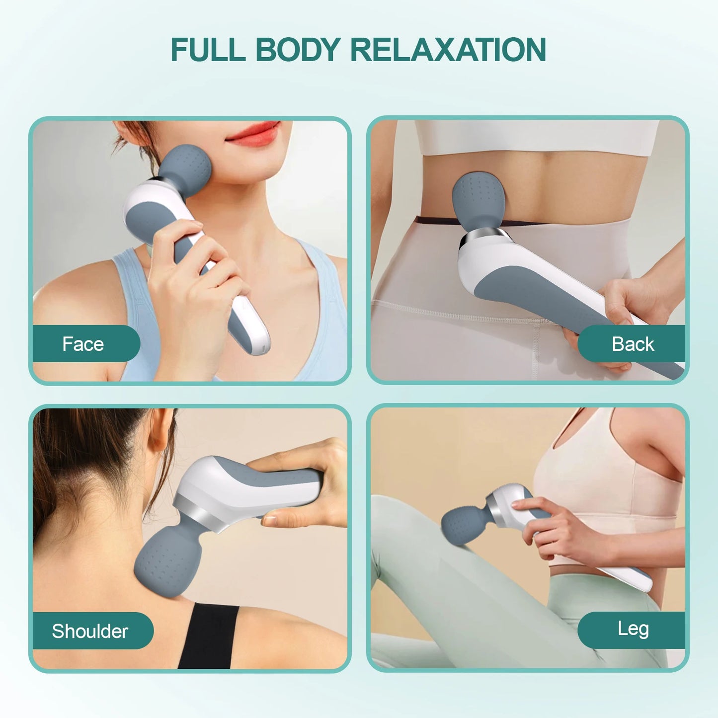 Cordless Rechargeable Vibrating Personal Massager for Women, Electric Handheld Back Massager, Powerful, Waterproof, Great Gifts