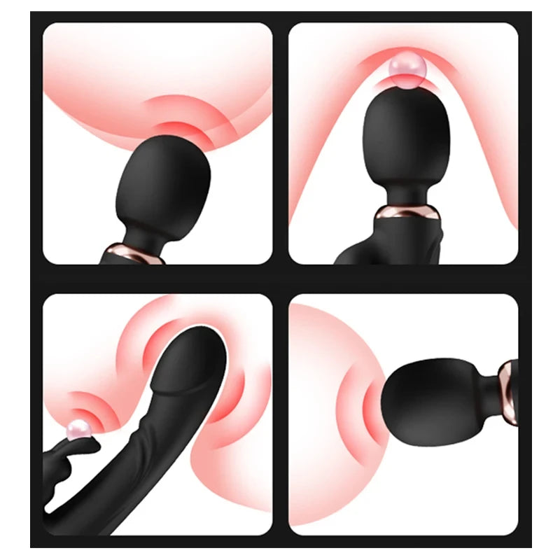 Double Head Powerful Vibrator for Women, 30 Speed Clit Stimulator, G Spot Vagina Massager, Female Masturbator Sex Toys for Adult 18