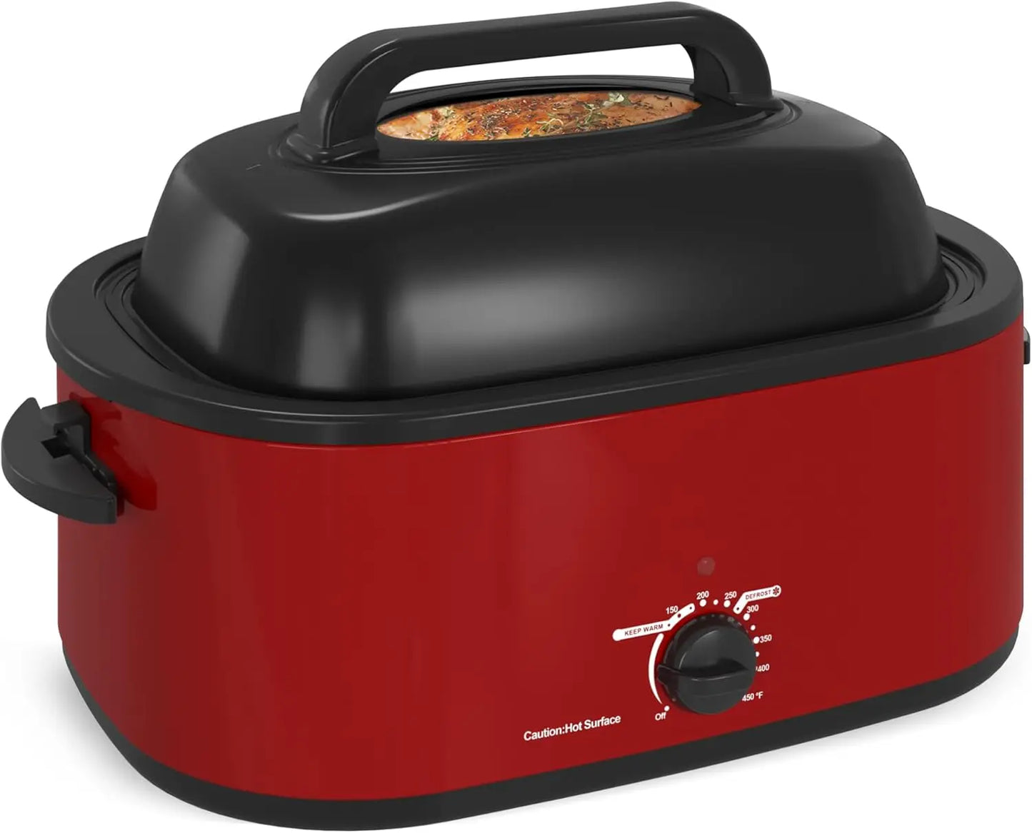 Roaster Oven, 26Qt Turkey Roaster Oven Buffet with Self-Basting Lid, 1450W Electric Roaster Oven with Cool-Touch Handles