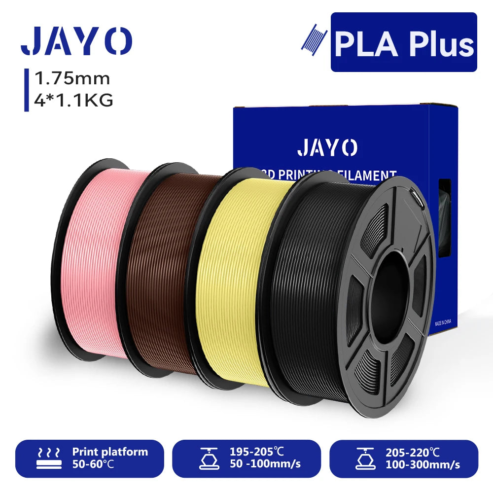 Filament 4 Rolls 1.75MM PLA Plus 3D Printer Filament 1.1KG/roll For FDM Neatly Wound Colorful 3D Printing Material