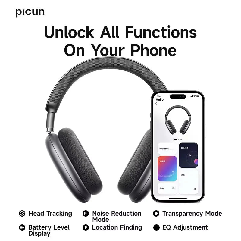 F8 Pro ANC Wireless Headphones Head Tracking 3D Spatial Audio -52dB ANC HIFI Bluetooth Headset ENC HD Mic Low-Latency APP