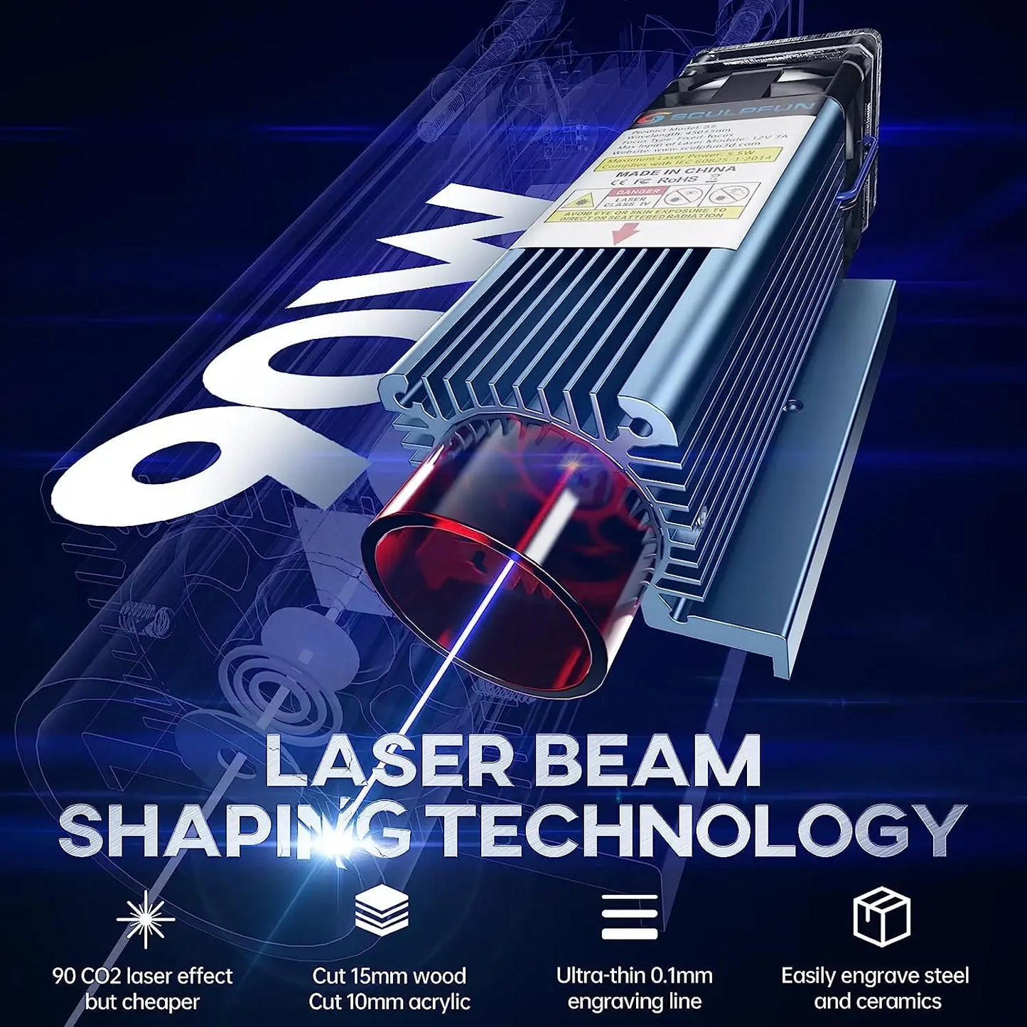 90W Effect S9 aser Engraving Machine Ultra-thin Laser Beam Shaping Technology Acrylic Engraver Cut Machine 410x950mm