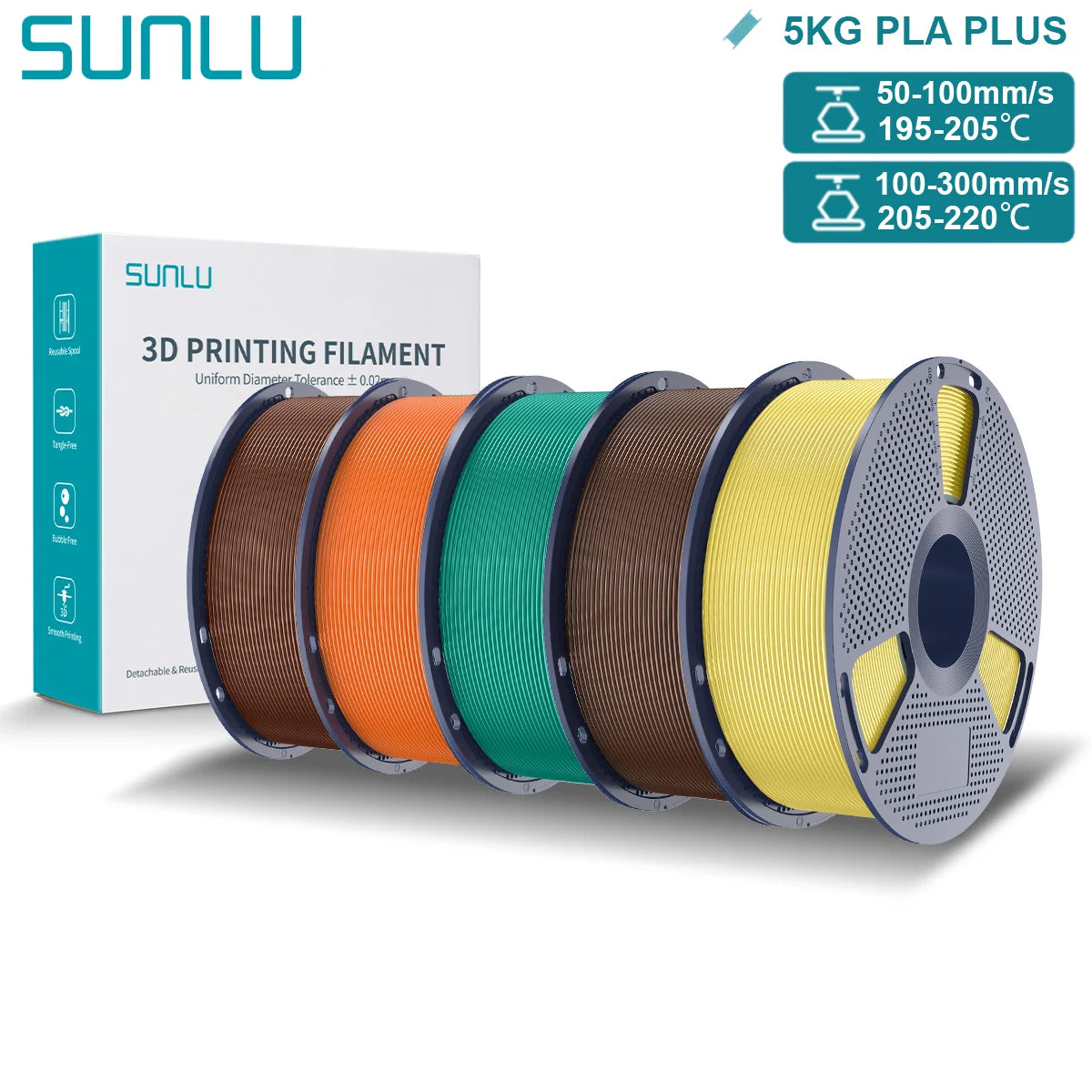 Pla Plus 3D Filament 1.75mm Good Toughness Multicolor Neatly Wound PLA+ Filaments for FDM 3D Printing Materials 5KG