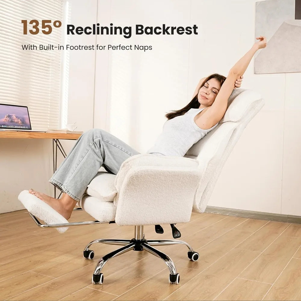 Big and Tall Office Chair, Flip Armrests for Pets & Cross Legged Sitting, Velvet Executive Ergonomic Computer Gaming Chair