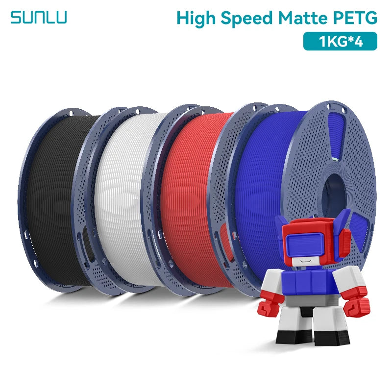 High Speed Matte PETG 3D Printer Filament 4KG 1KG/Roll 175MM Tolerances +/-0.02MM Filament 600mm/s Printing EU / US /RU