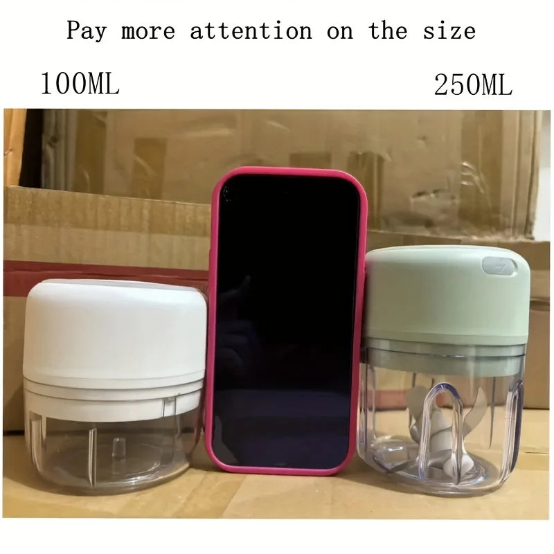 Electric Garlic Chopper Pro - Compact USB-Powered Crusher for Vegetables/Spices, Green Mini Chopper for Quick Prep