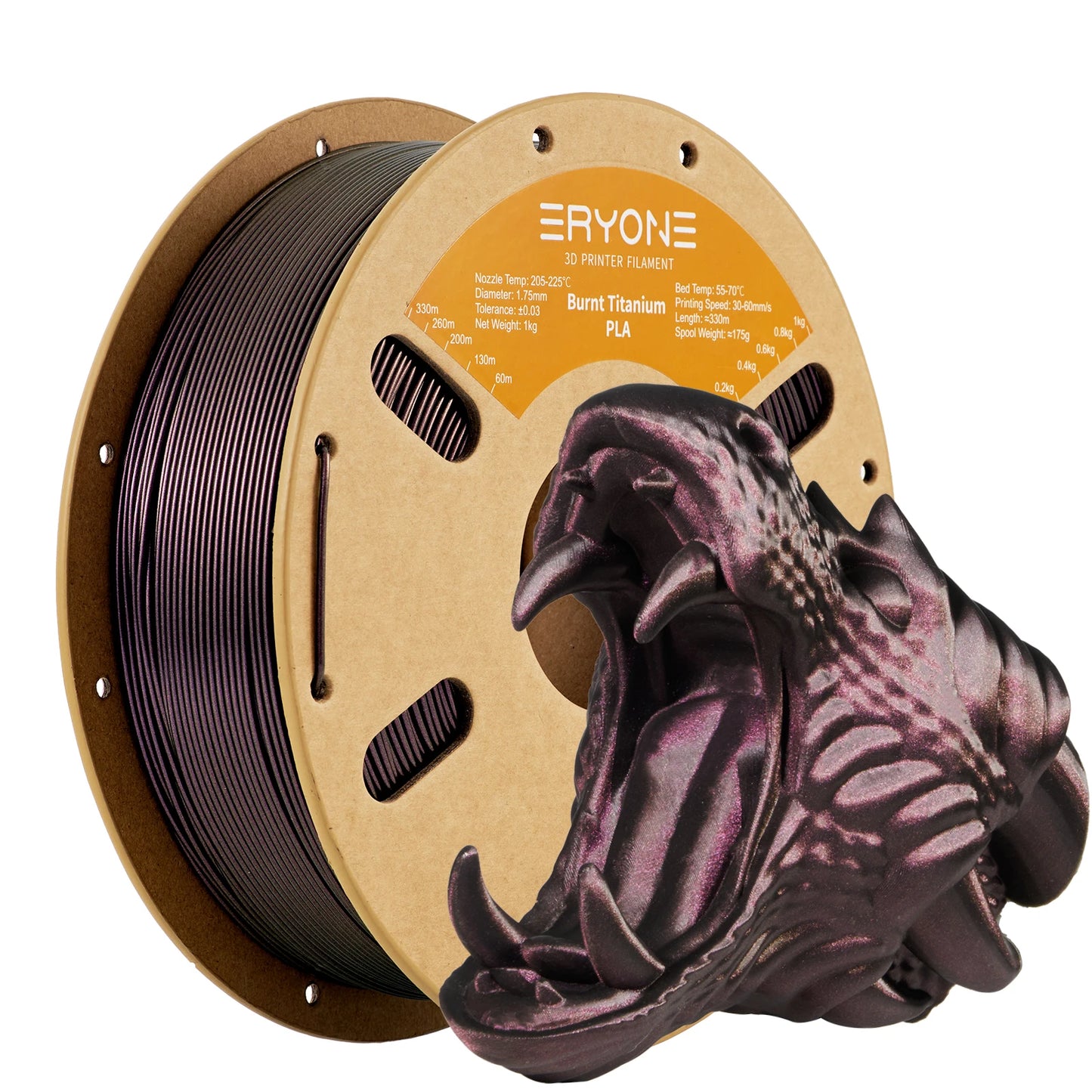 Clearance Burnt Titanium Rainbow PLA Filament 3D Printer 1.75mm +/-0.03mm, 1kg(2.2LBS)/Spool