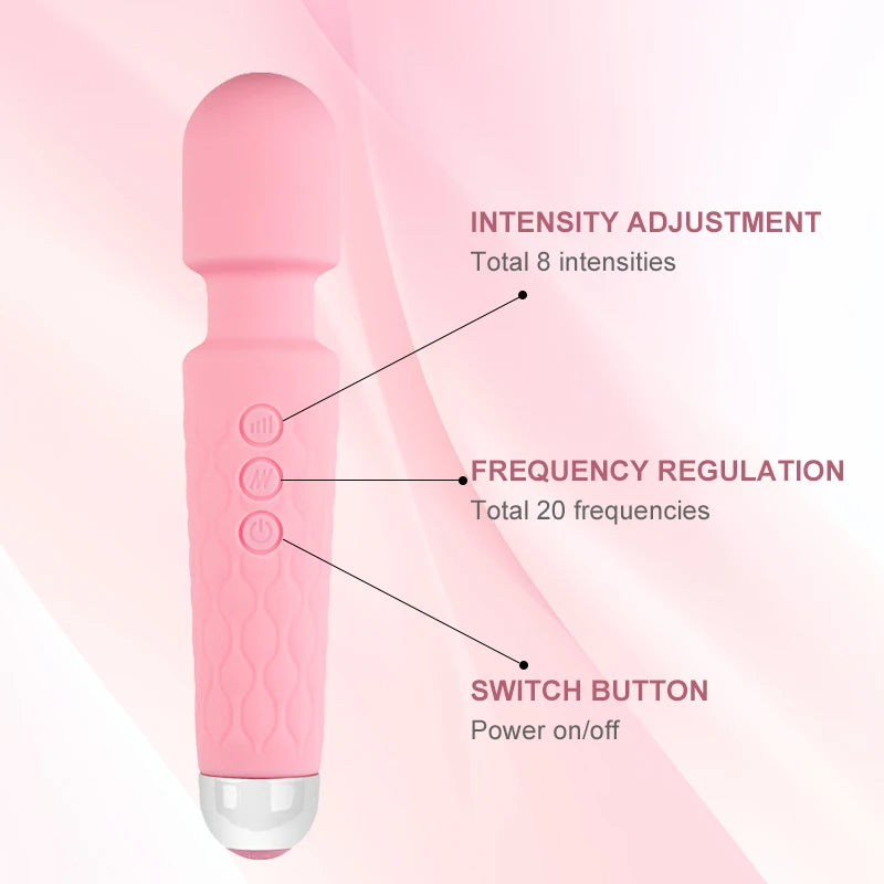 Vibrator for Women – 360° Bendable Rechargeable, 8-Speed and 20 Mode Silicone Wand for Clitoris & G-Spot Stimulation