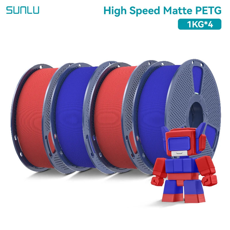 High Speed Matte PETG 3D Printer Filament 4KG 1KG/Roll 175MM Tolerances +/-0.02MM Filament 600mm/s Printing EU / US /RU